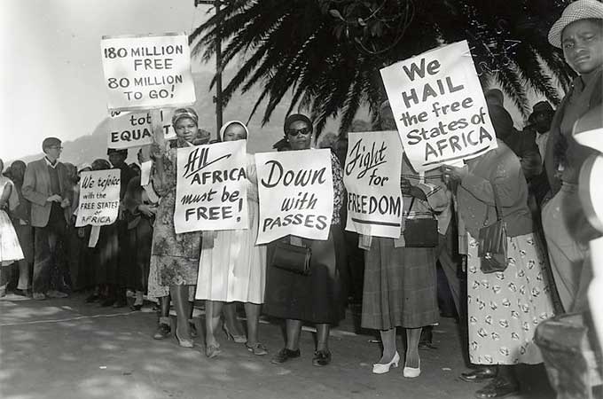 African women organized vigorous anti-pass demonstrations in the 1950s.